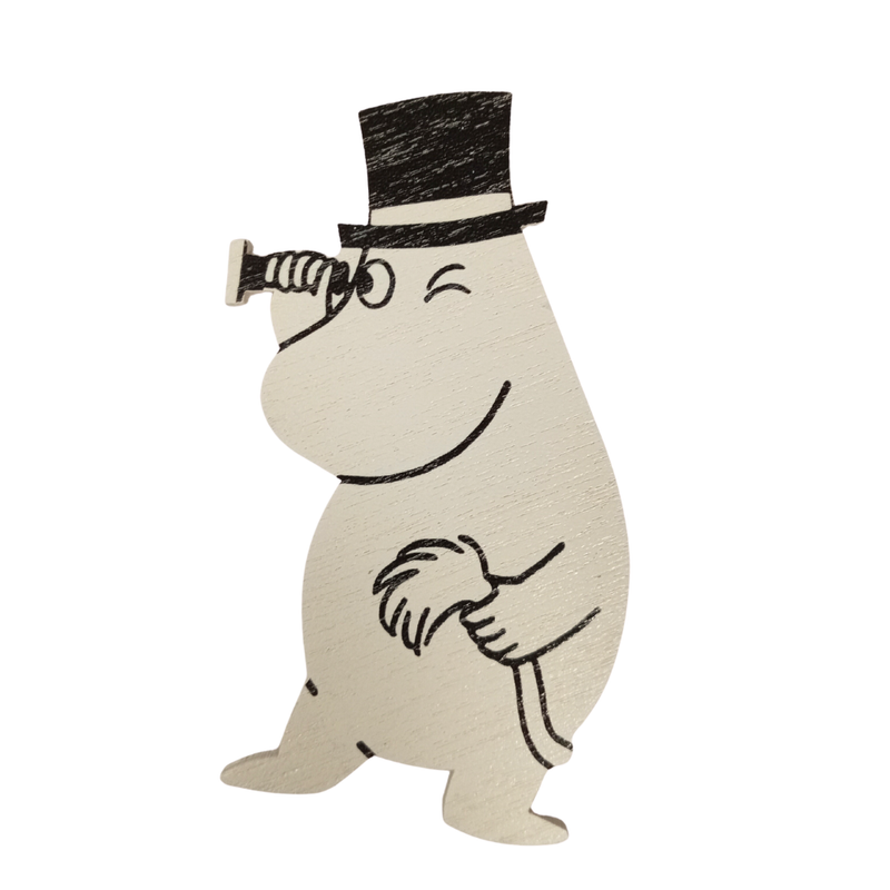 Moomin wooden magnet Moominpappa & telescope