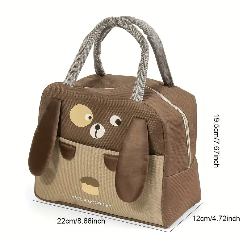 Bunny lunch cooler bag, dark brown