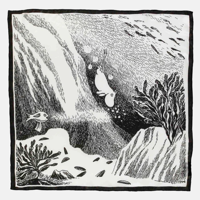 Lasessor Muumi-silkkihuivi Sukellus