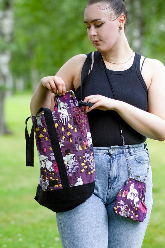 Moomin Vinssi purse bag Time for Celebration, plum