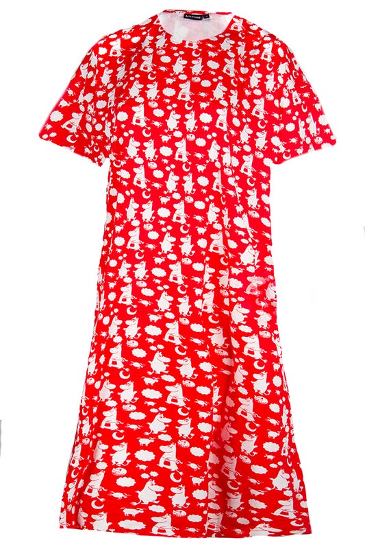 KiOma Moomin long nightgown/night shirt Sleepy, red/white