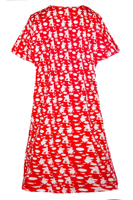 KiOma Moomin long nightgown/night shirt Sleepy, red/white