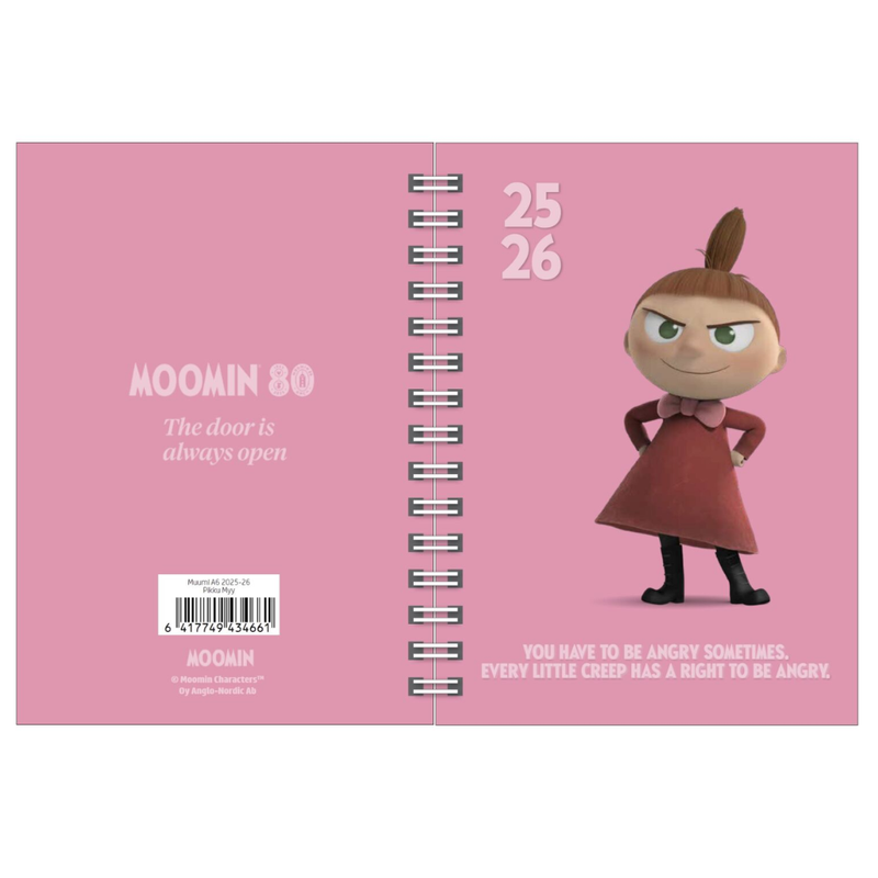 Muumi 80-juhlavuoden A6-lukuvuosikalenteri 2025-2026 Pikku Myy