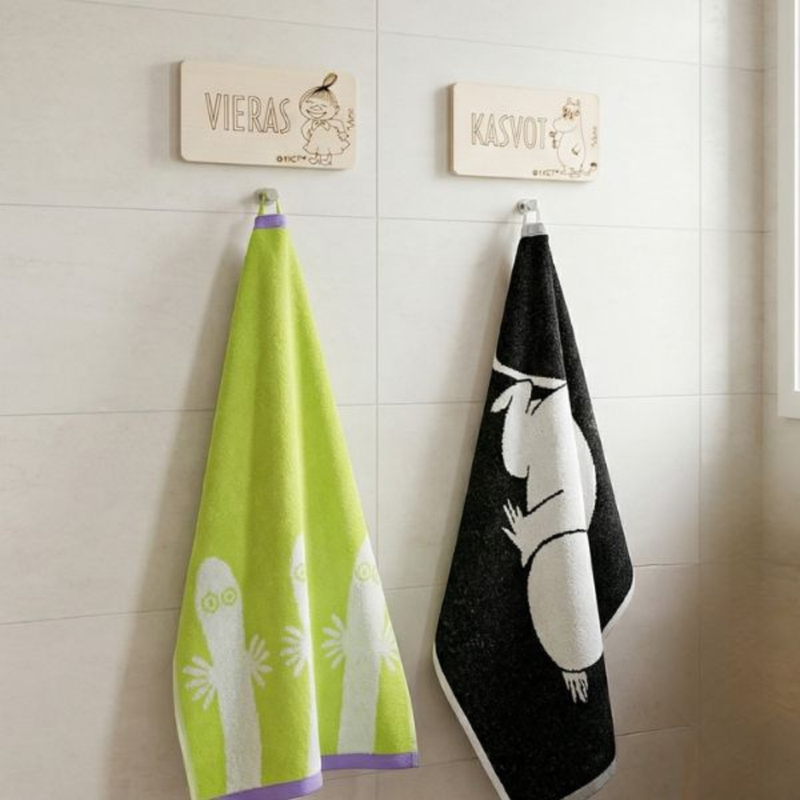 Moomin Hand Towel Moomintroll, black/white