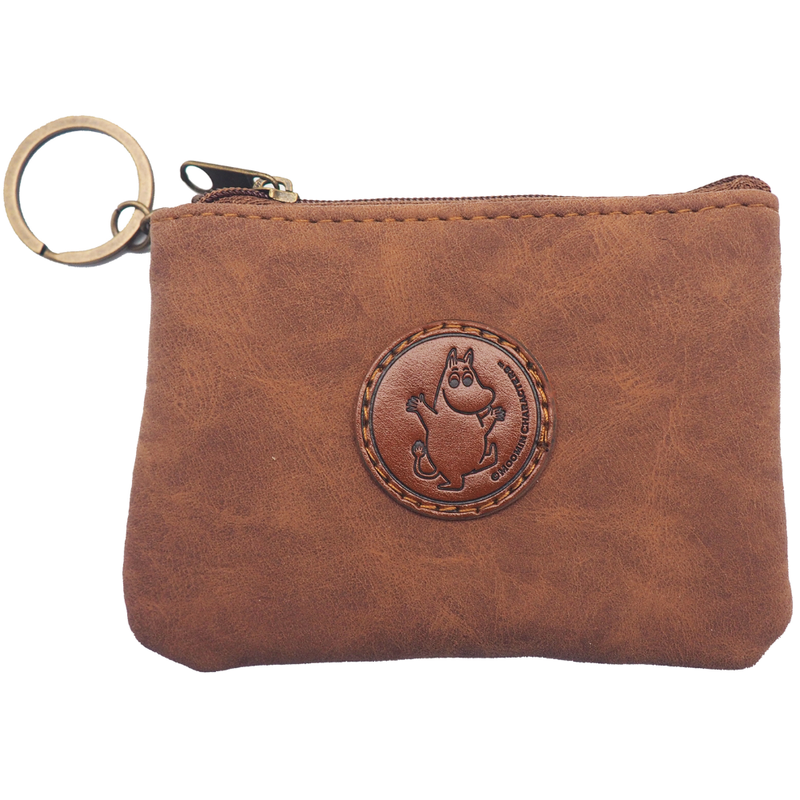 Moomin Small Pouch with Keychain Moomintroll, brown